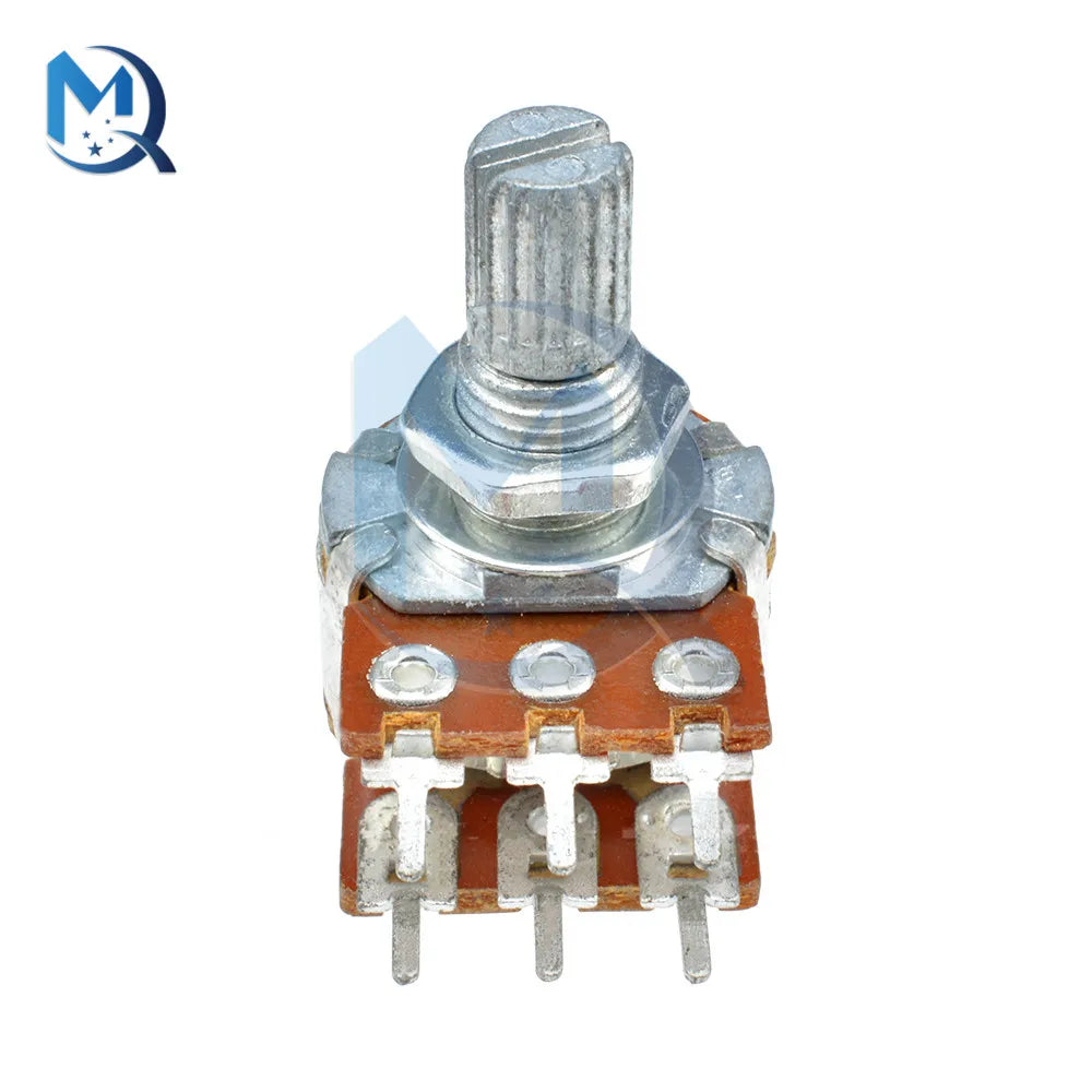 5pcs WH148 B1K B2K B5K B10K B20K B50K B100K B500K 6 pin Shaft Amplifier Dual Stereo Potentiometer 1K 5K 10K 50K 100K 500K 1M Ohm