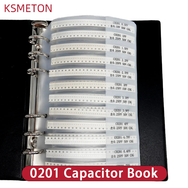 Libro Muestras Capacitores SMD (0201, 0402, 0603, 0805, 1206) Kit Surtido 1nF-10uF