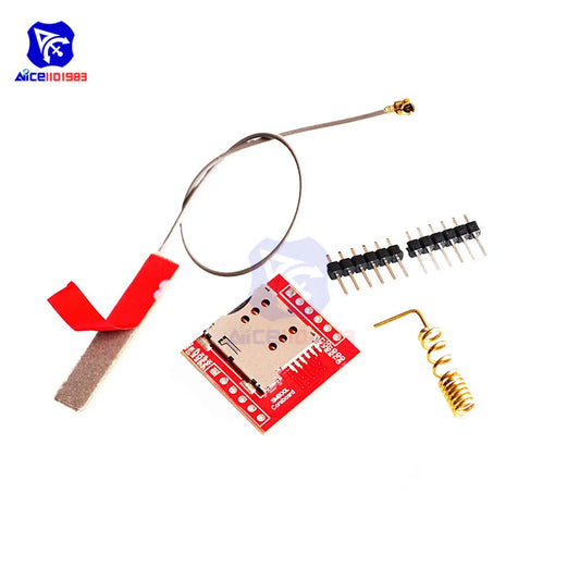 Módulo GSM/GPRS DIYMORE SIM800L Core (Quad-Band, Serial TTL) con Interfaz IPX, Antena PCB y Ranura Micro SIM para Arduino