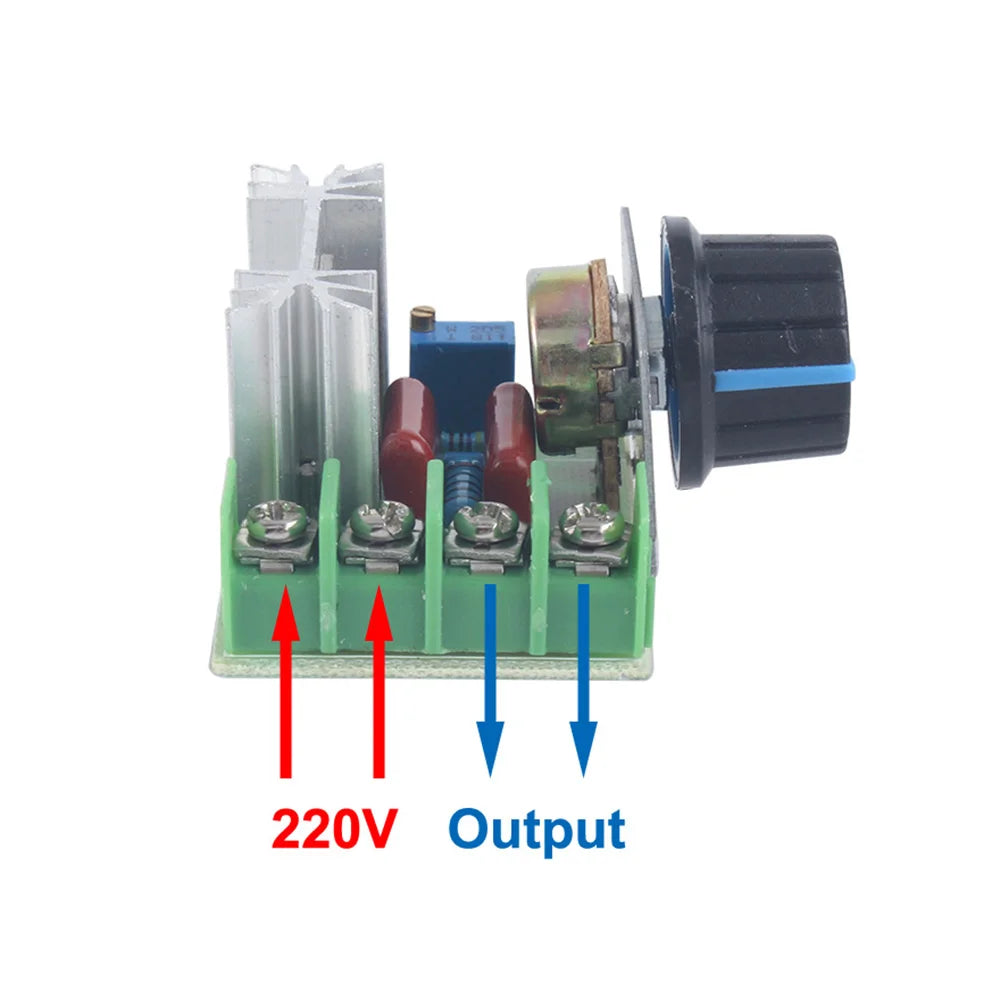 Regulador Voltaje AC 220V 2000W/4000W Tiristor Alta Potencia Dimmer Control Velocidad/Temperatura