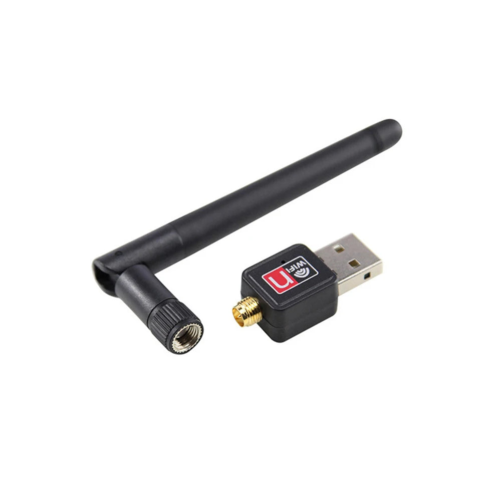 Mini Adaptador USB 2.0 WiFi Inalámbrico 150Mbps (802.11n/g/b) Dongle LAN 2dB con Antena (Chip MT7601/RTL8188)