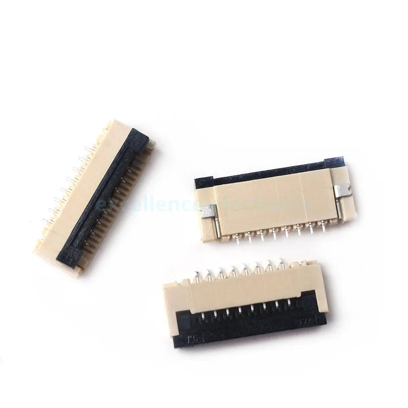 50pcs/Box 1mm Pitch Flip Type Under Clamshell Socket FPC FFC Flat Cable Connector 4P 6P 8P 10P 12P 14P 16P 20P 22P 24P Kits
