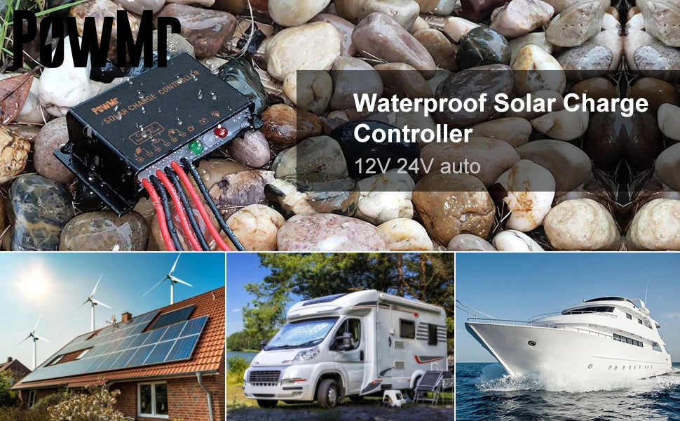 Choice MPPT 5A 10A Solar Charge Controller 6V/12V/24V Auto Adapt Regulator Solar Panel Waterproof IP57 IP68 Can Work for 24H