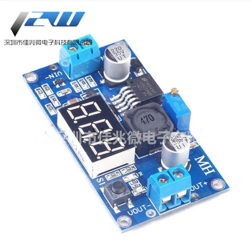 Módulo Convertidor Buck LM2596 DC-DC 3A Ajustable Step-Down con Voltímetro LED Azul