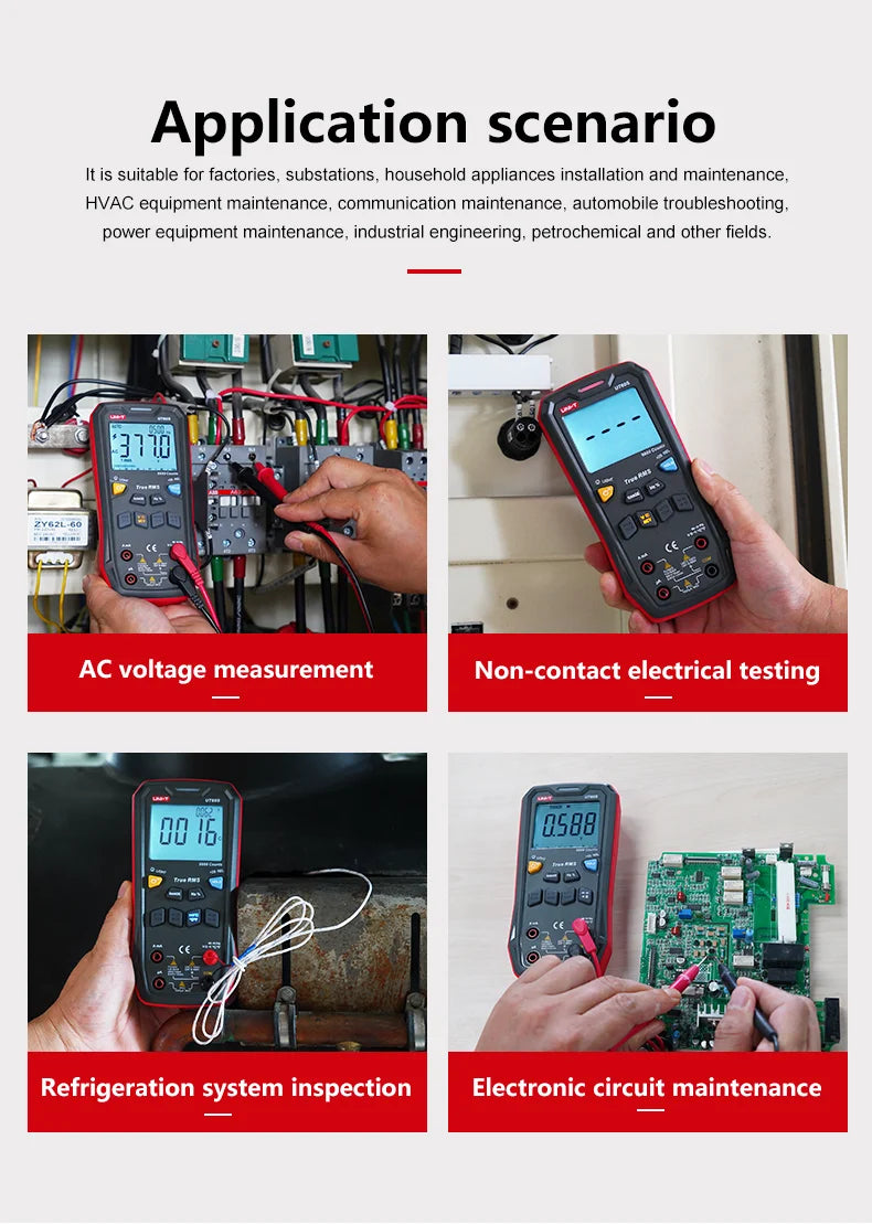 Multímetro Digital Inteligente UNI-T UT60S / UT60BT (Bluetooth) - True RMS, Tester Voltaje 1000V AC/DC, Amperímetro, Frecuencímetro