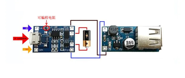 Módulo Carga Batería Litio 18650 5V 1A (USB/MicroUSB/Type-C) Controlador Solar con Protección TP4056