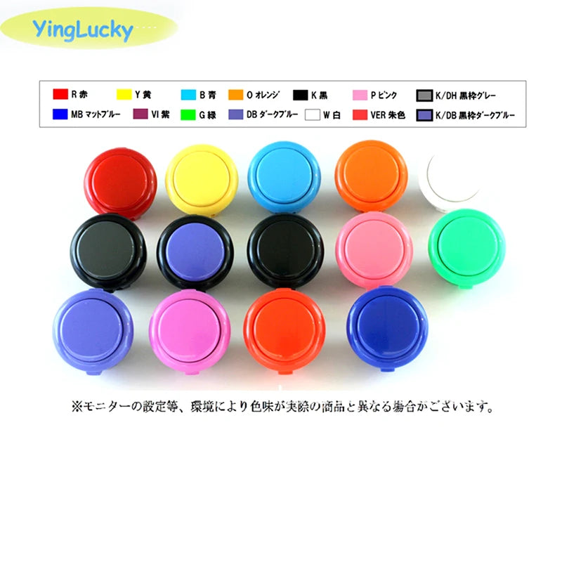 Botones Pulsadores Originales Sanwa OBSF-30 / OBSF-24 (30mm/24mm) para Arcade Box/Pandora/PS3/PS4/Raspberry Pi/MAME (10 Unidades)
