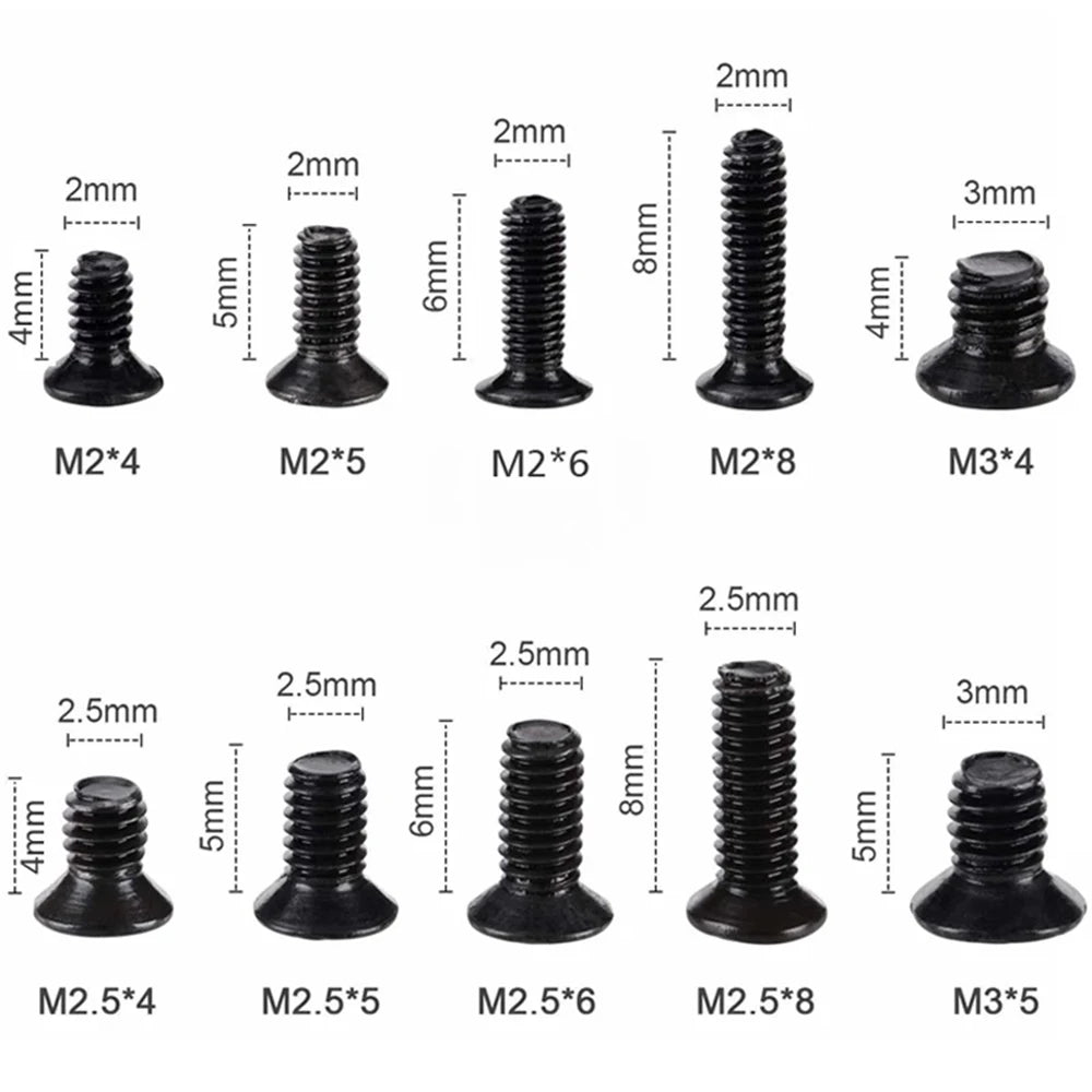 Set Tornillos Máquina KM2/2.5/KM3 (Cabeza Plana Phillips) Accesorios Reparación Computadora/Laptop/Electrónicos