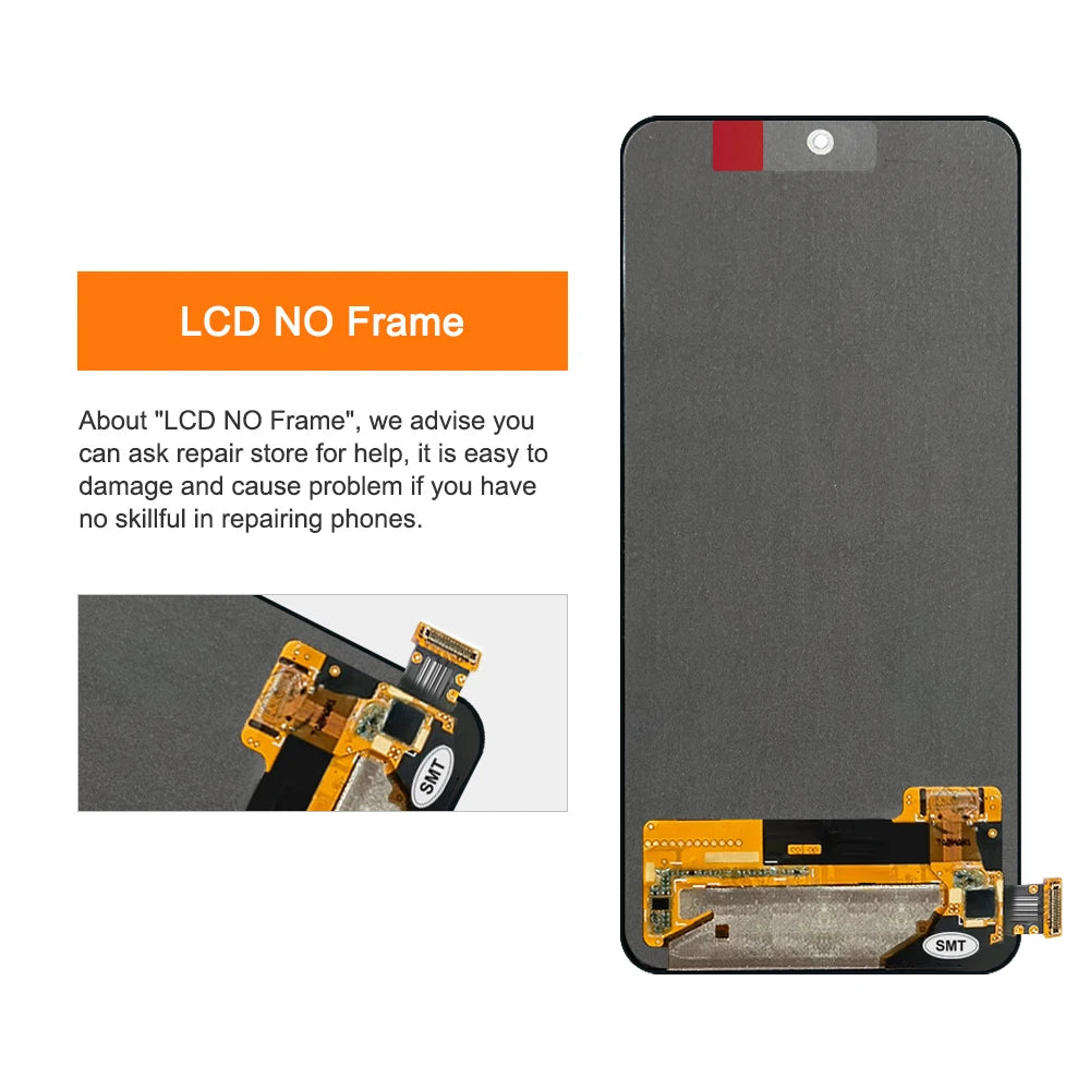6.67" AMOLED for Xiaomi Redmi Note 10 Pro LCD Display Touch Screen For Redmi Note10Pro M2101K6G LCD Display Replace, with Frame
