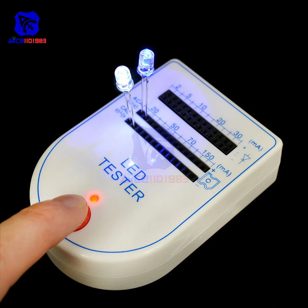 Tester Caja Prueba LED Mini 2-150mA para Diodo Emisor Luz Lámpara Bulbo Batería In-line
