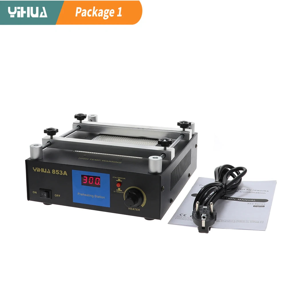 YIHUA 853A SMD BGA Rework Soldering Station Preheating Desoldering Welding Tools PCB Holder Rework Soldering Station Bottom Heat