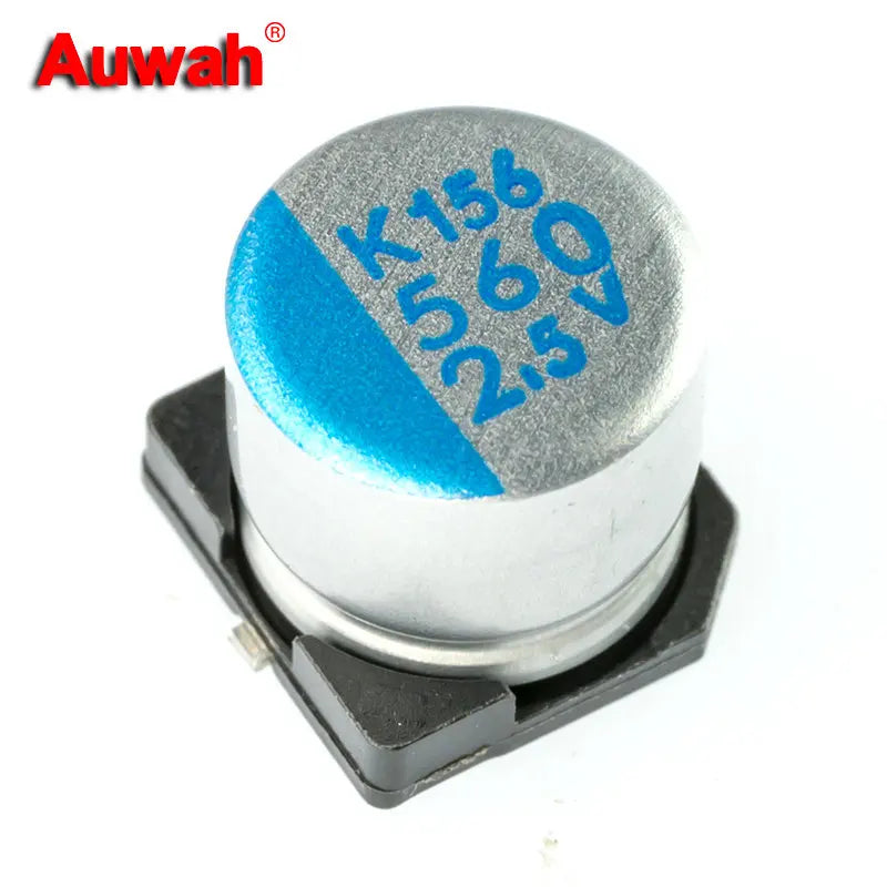 Capacitor Electrolítico Aluminio Polímero Sólido SMD (390uF/560uF, 2.5V, 6.3x6.1mm) Bajo ESR - Pack 20 Unidades