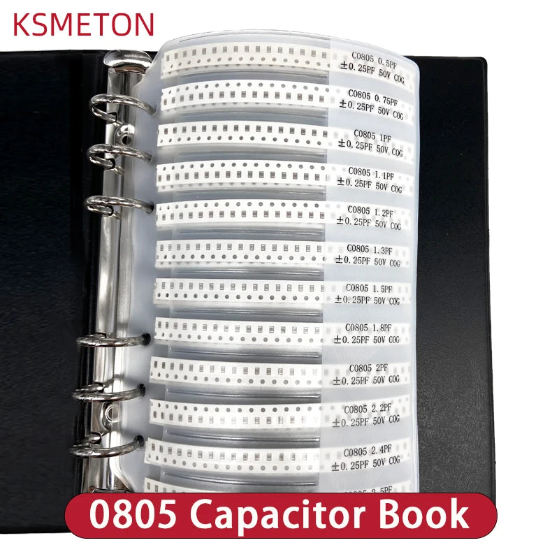 Libro Muestras Capacitores SMD (0201, 0402, 0603, 0805, 1206) Kit Surtido 1nF-10uF