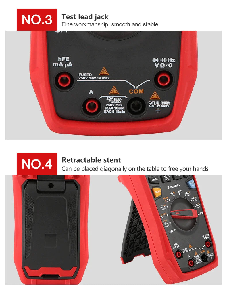 Multímetro Digital Profesional UNI-T UT61E/UT61D/UT61B - Test Capacitancia DC/AC 1000V (60mF/220mF), True RMS, Auto Rango