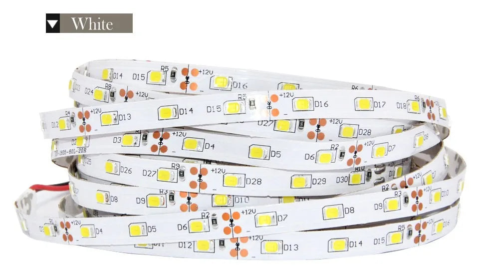 Tira LED 2835 SMD 12V (60 LEDs/m) Alta Luminosidad - Rollo 5 Metros