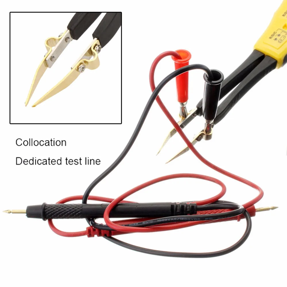 Medidor Capacitancia Digital BT-990C - Tester SMD Diodo/Resistencia (Tipo Pinza) + Puntas Repuesto