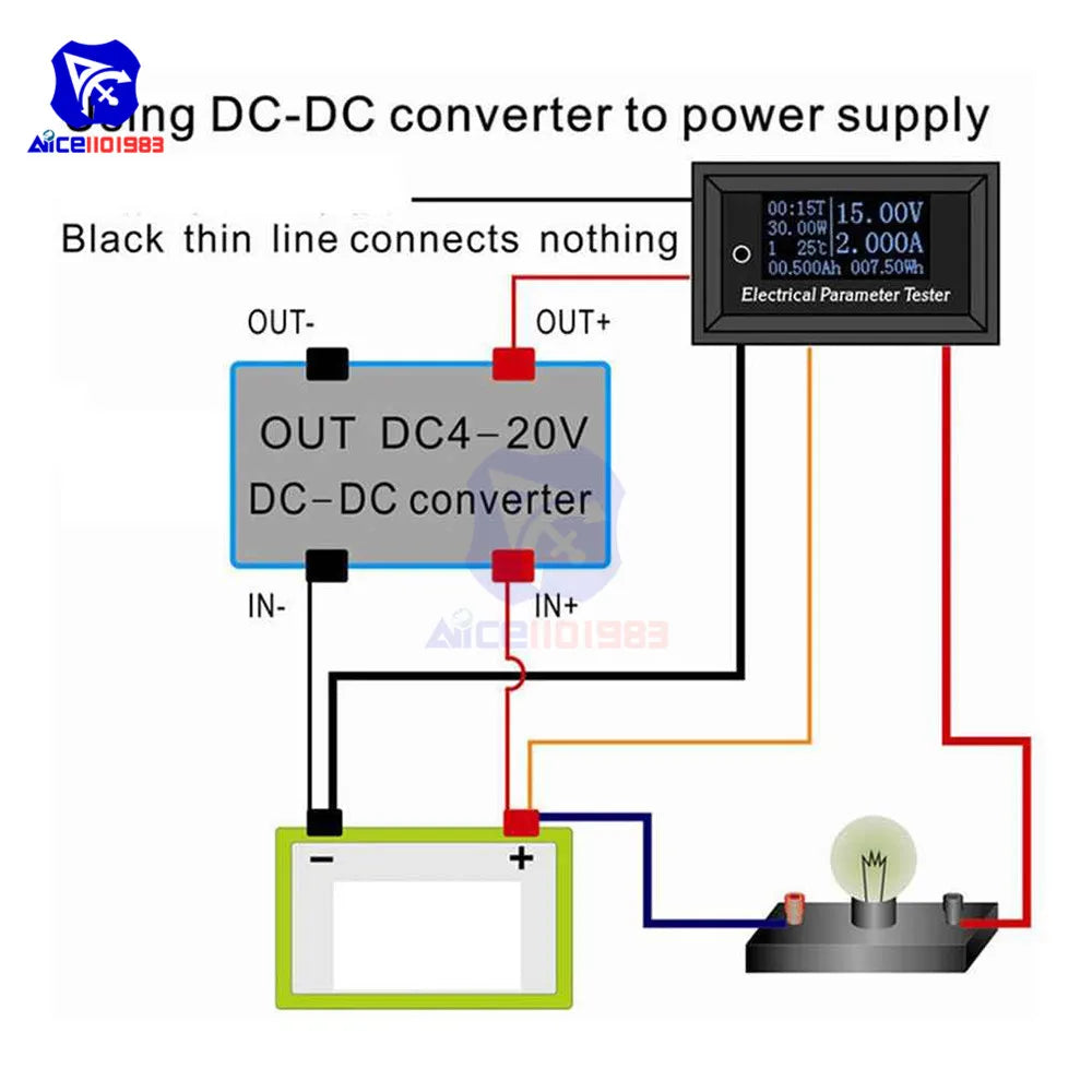 33V 3A 33V/100V 10A OLED 7 in 1 Multimeter Tester Voltage Current Watt Time Temperature Battery Capacity Meter Detector w/ Wire