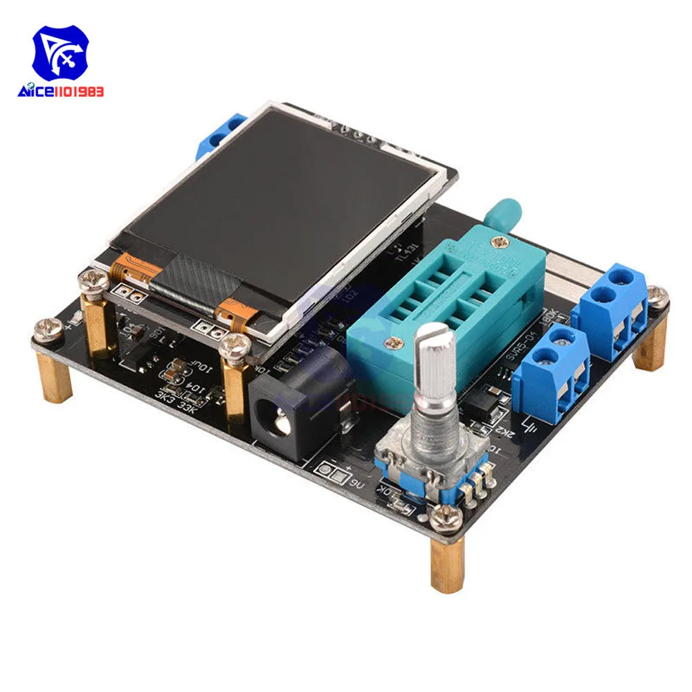 Tester Transistor DIYMORE GM328A (Ruso/Inglés) - Medidor Resistencia, Inductancia, Capacitancia, ESR (con Case)