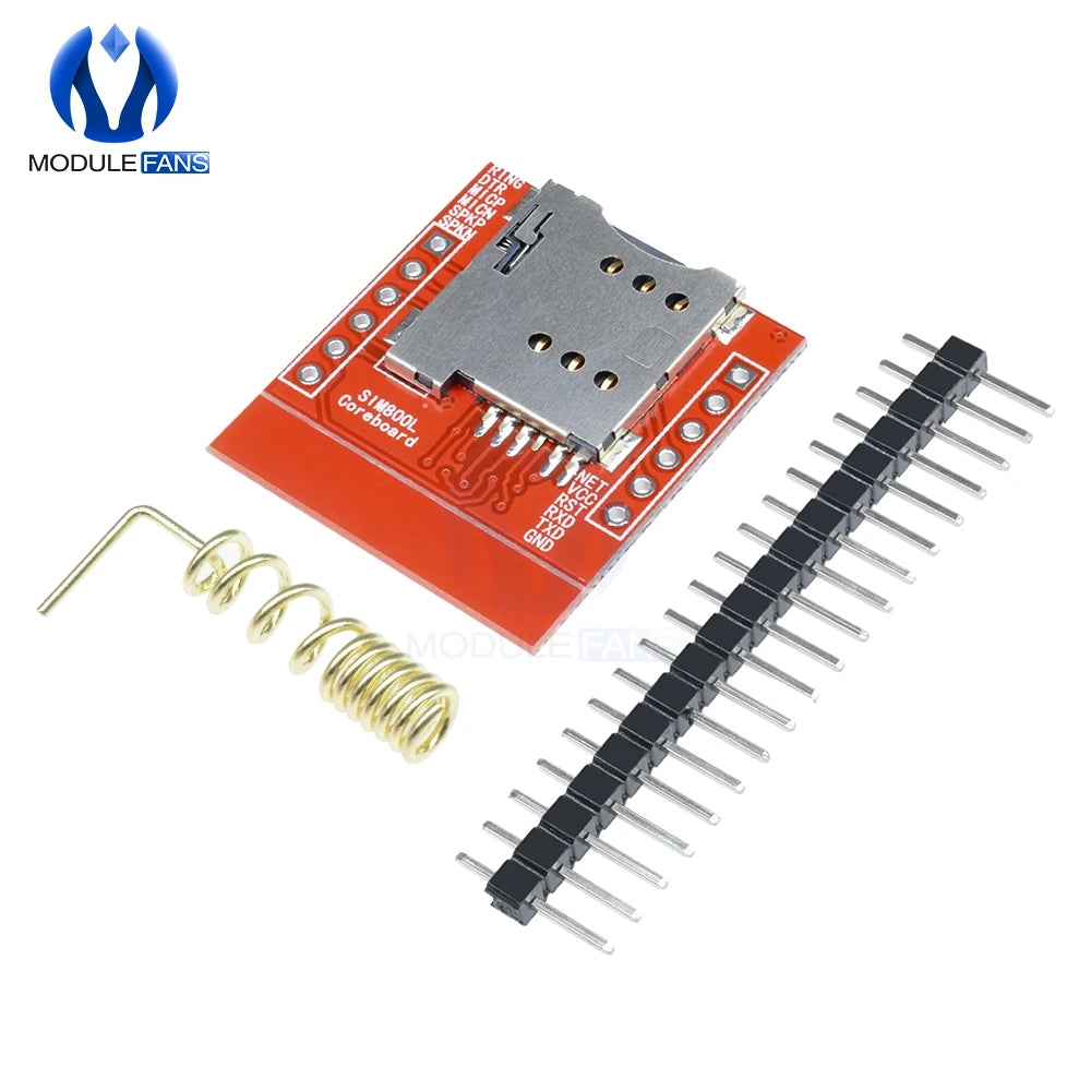 Módulo GSM/GPRS/GPS SIM800L Pequeño (MicroSIM, Quad-Band, 3.7V-4.2V, Serial TTL) Placa Core con Antena