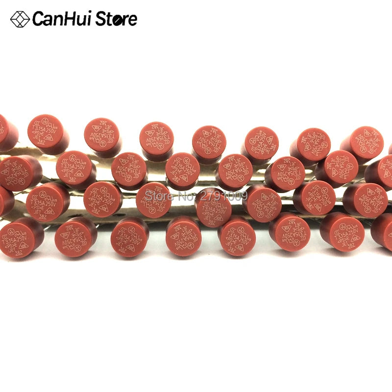 10/50pcs 382 Slow Blow Cylindrical Fuse 250V T 0.5 0.63 0.8 1 1.25 1.6 2 2.5 3.15 4 5 6.3 8 10 A Amp For LCD TV Power PCB