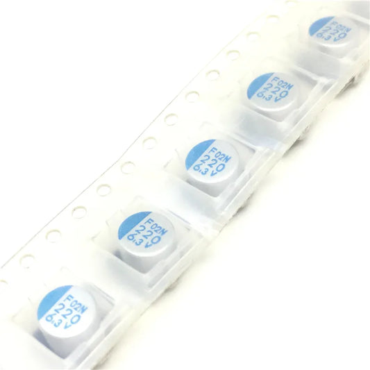 Capacitor Electrolítico Aluminio SMD (220uF, 6.3V, 6x5mm) - Pack 20 Unidades