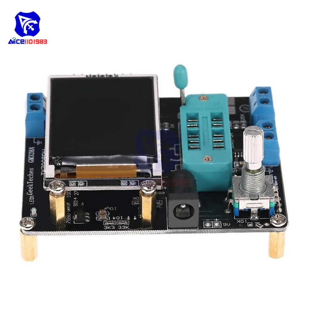 Tester Transistor DIYMORE GM328A (Ruso/Inglés) - Medidor Resistencia, Inductancia, Capacitancia, ESR (con Case)