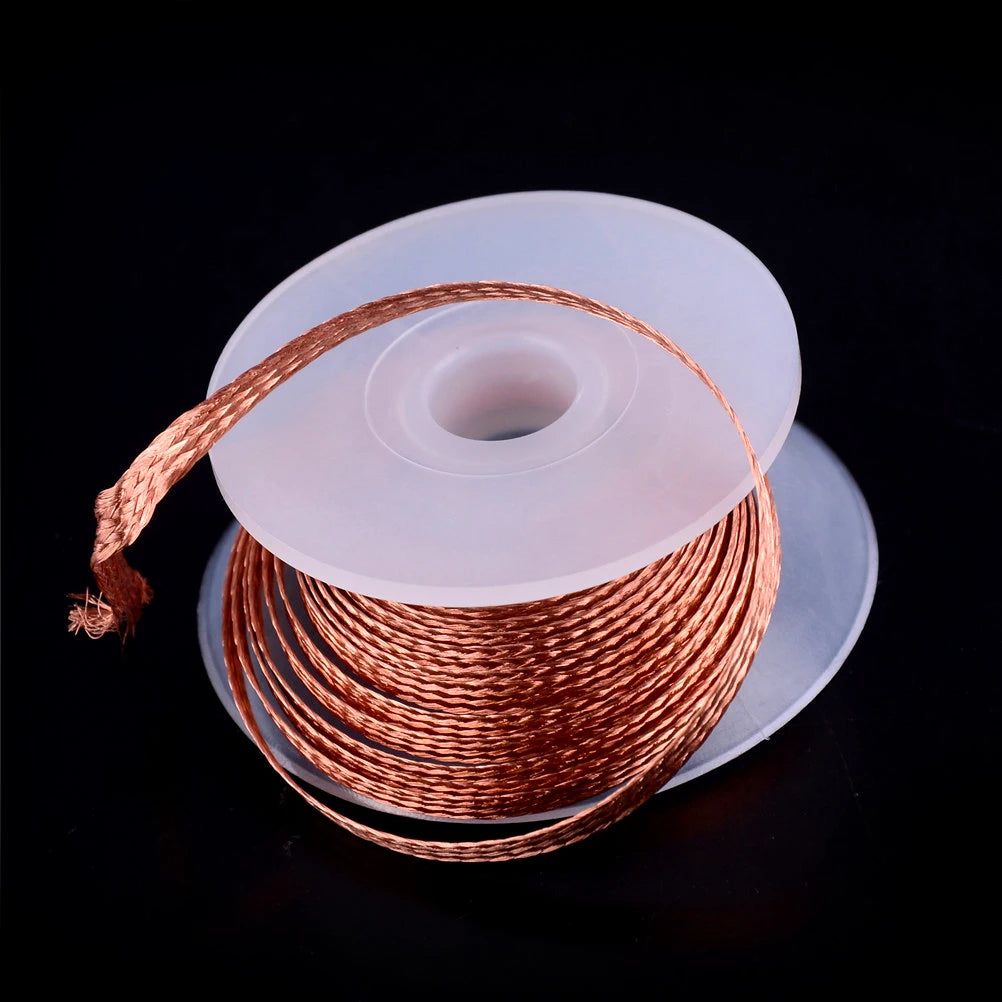 Alambre Malla Desoldadora Trenzada para Removedor Soldadura (2.0mm/3.5mm, 1.5m) Herramienta Reparación (1 Unidad)