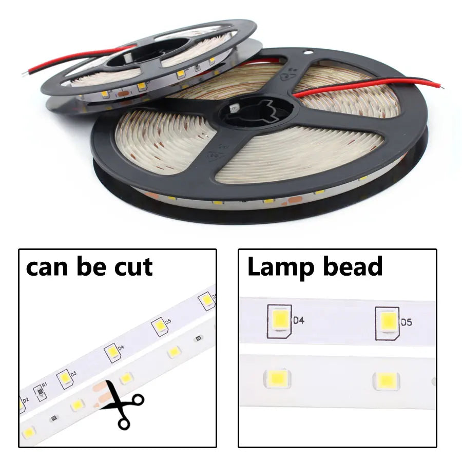 Tira LED 2835 SMD 12V (60 LEDs/m) Alta Luminosidad - Rollo 5 Metros