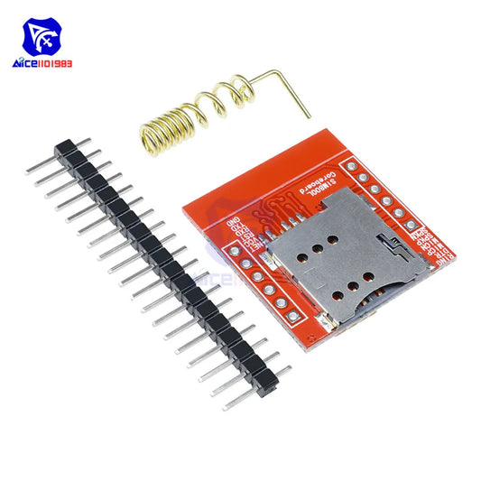 Módulo GSM/GPRS DIYMORE SIM800L Core (Quad-Band, Serial TTL) con Interfaz IPEX, Antena y Ranura Micro SIM para Arduino