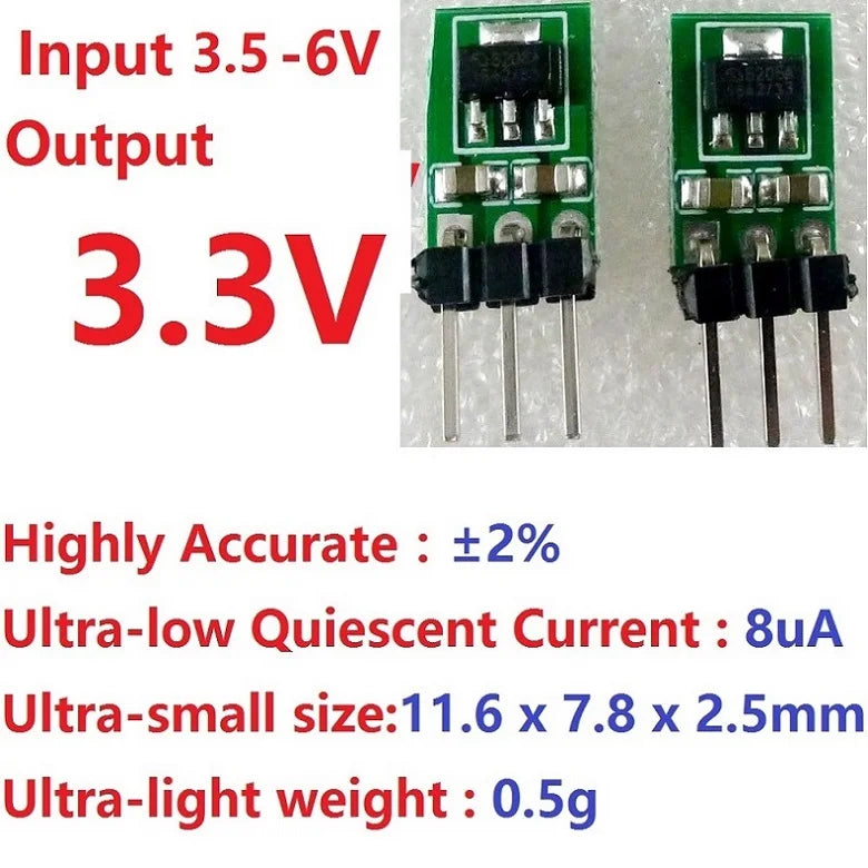 Lote 5 Pcs Módulo Convertidor Buck LDO DC-DC 3.3-6V a 3V/3.3V Step-Down