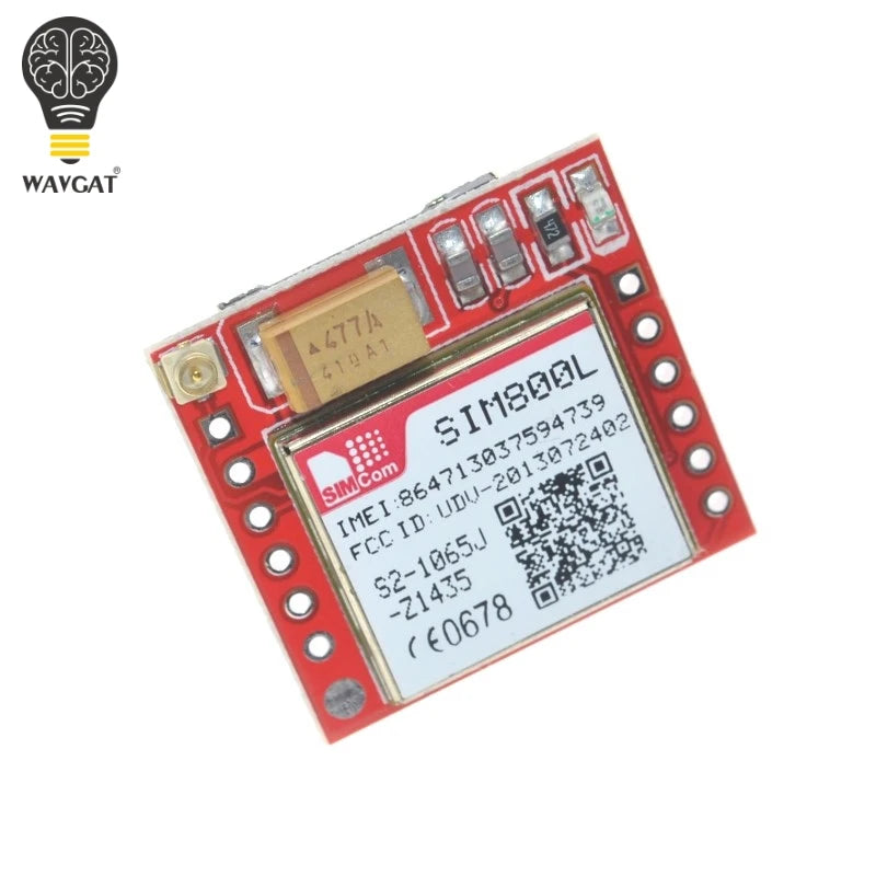 Módulo GSM/GPRS SUQ SIM800L (MicroSIM, Quad-Band, Serial TTL) Placa Core Pequeña