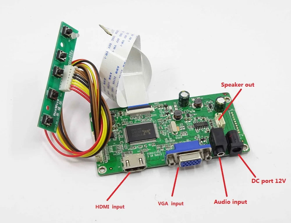 Kit Placa Controladora LCD Driver para Panel 15.6" B156XTN07.0/1 (1366x768) EDP Monitor VGA DIY