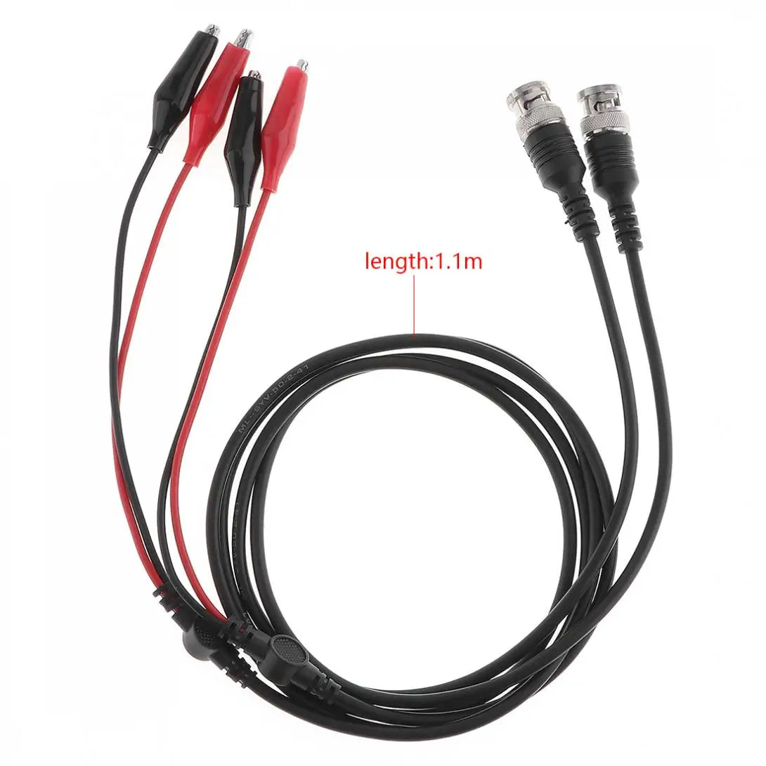 Cable Sonda Prueba BNC Q9 Macho a Doble Pinza Cocodrilo (35mm) para Osciloscopio (x2)