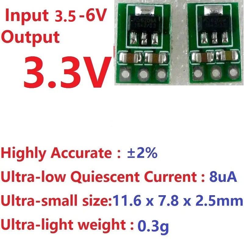 Lote 5 Pcs Módulo Convertidor Buck LDO DC-DC 3.3-6V a 3V/3.3V Step-Down