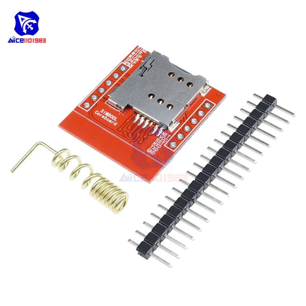 Módulo GSM/GPRS DIYMORE SIM800L Core (Quad-Band, Serial TTL) con Interfaz IPEX, Antena y Ranura Micro SIM para Arduino
