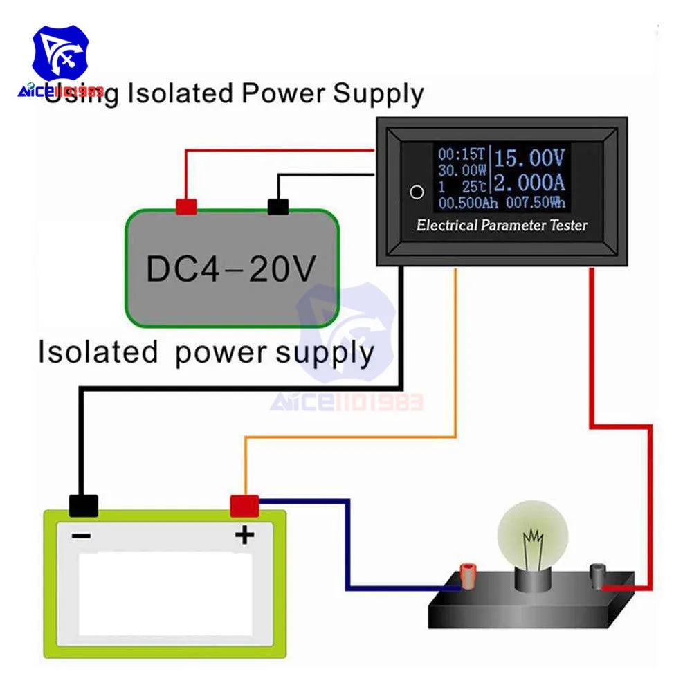 33V 3A 33V/100V 10A OLED 7 in 1 Multimeter Tester Voltage Current Watt Time Temperature Battery Capacity Meter Detector w/ Wire