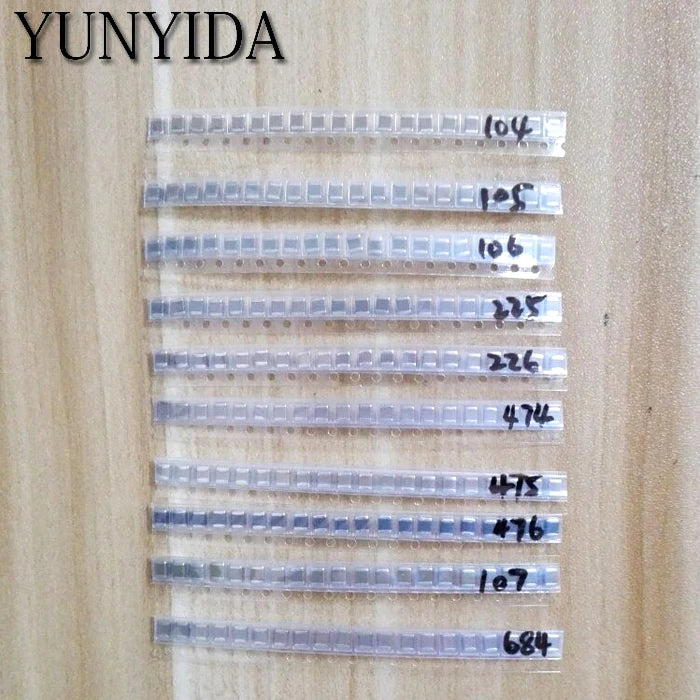 Kit Surtido Capacitor SMD 1210 (100nF-100uF, 10 Valores x 20 Unidades) DIY - Pack 200 Piezas
