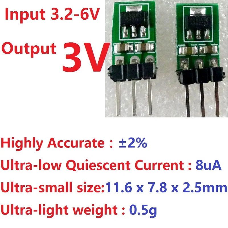 Lote 5 Pcs Módulo Convertidor Buck LDO DC-DC 3.3-6V a 3V/3.3V Step-Down
