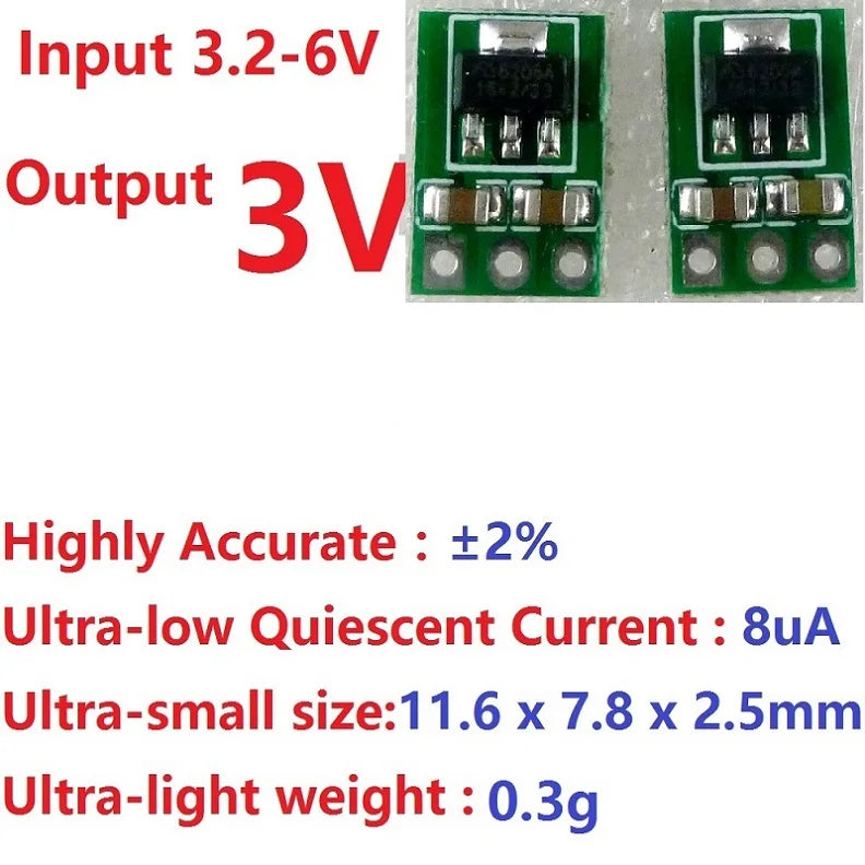 Lote 5 Pcs Módulo Convertidor Buck LDO DC-DC 3.3-6V a 3V/3.3V Step-Down