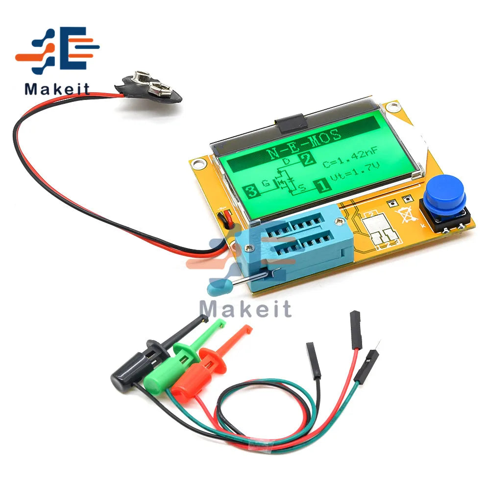 Tester Transistor Digital LCR-T4 Mega328 (Backlight) - Medidor ESR Diodo, Triodo, Capacitancia (MOS/PNP/NPN/LCR)