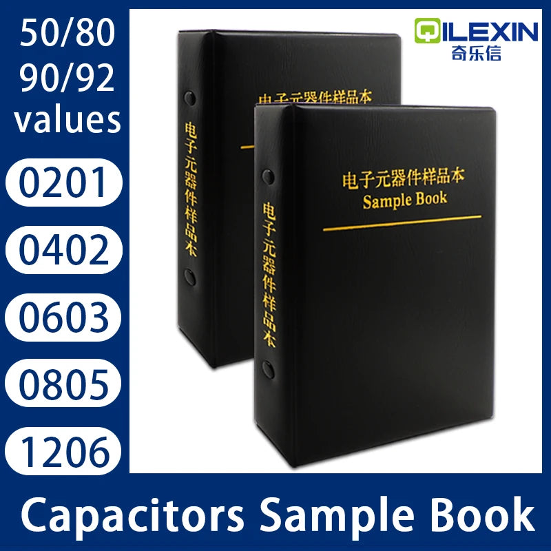Libro Muestrario (Sample Book) Capacitores SMD - Varios Tamaños (0201 a 1206) y Valores - 80/90/92 Valores