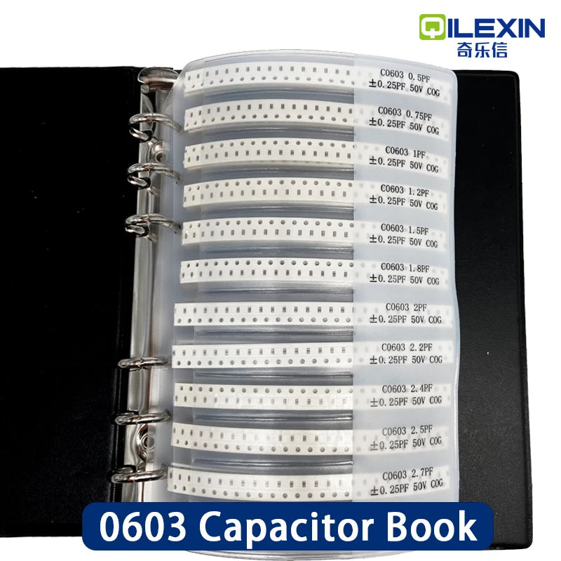 Libro Muestrario (Sample Book) Capacitores SMD - Varios Tamaños (0201 a 1206) y Valores - 80/90/92 Valores