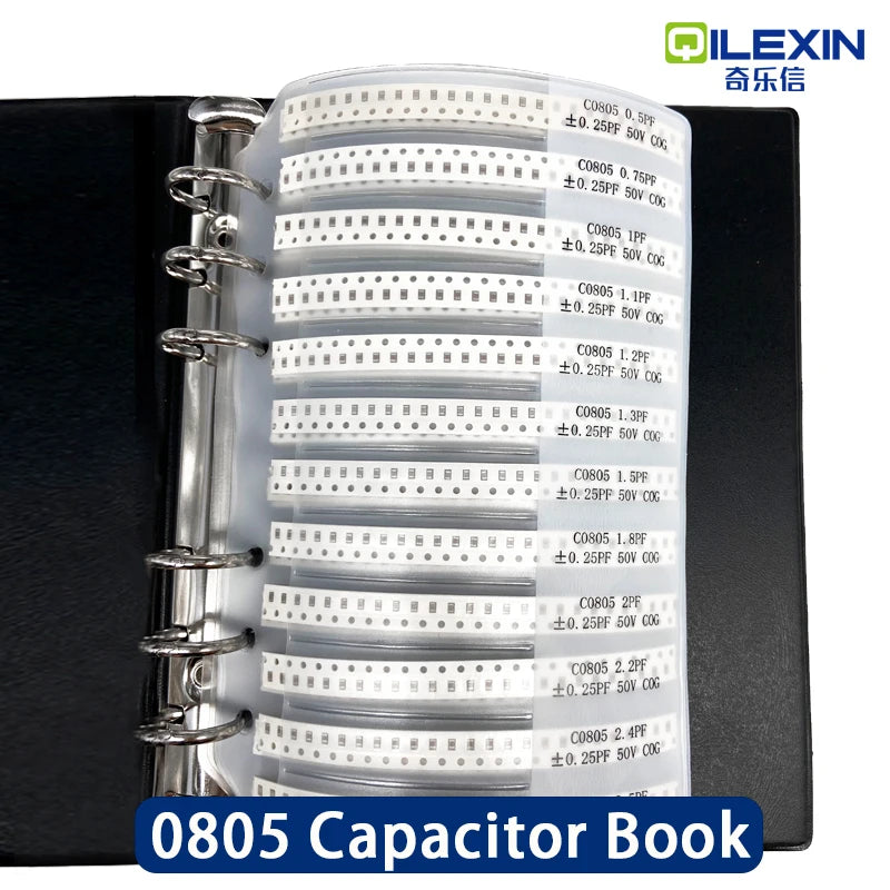 Libro Muestrario (Sample Book) Capacitores SMD - Varios Tamaños (0201 a 1206) y Valores - 80/90/92 Valores