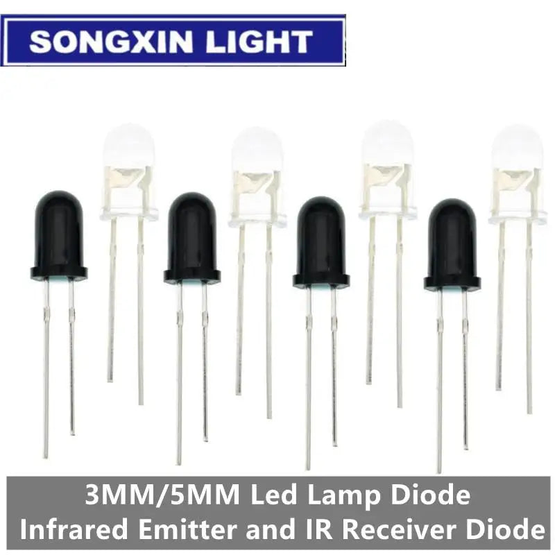 10pairs 3mm 5mm 940nm LEDs Infrared Emitter and IR Receiver Diode Diodes 301A for arduino