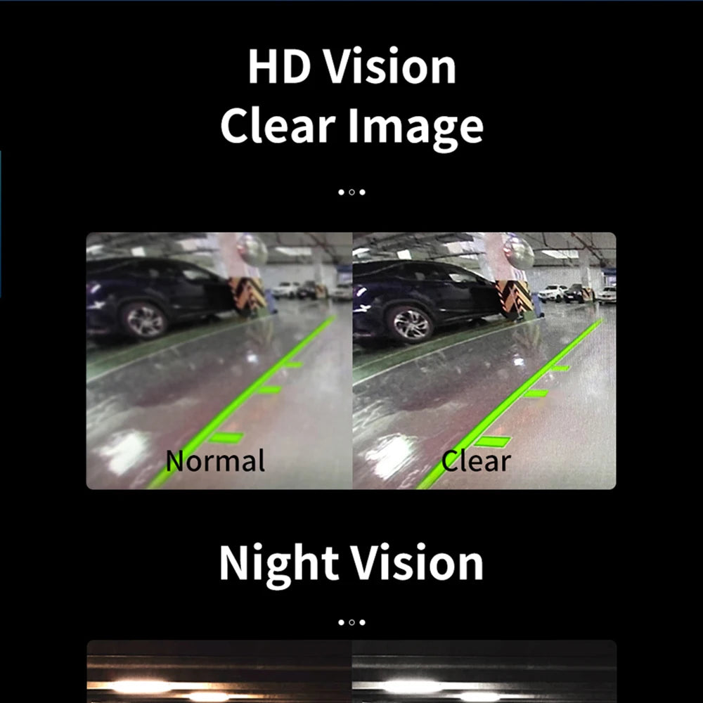 Cámara Trasera Auto Hippcron Visión Nocturna (8 LED) Monitor Parking CCD Impermeable HD