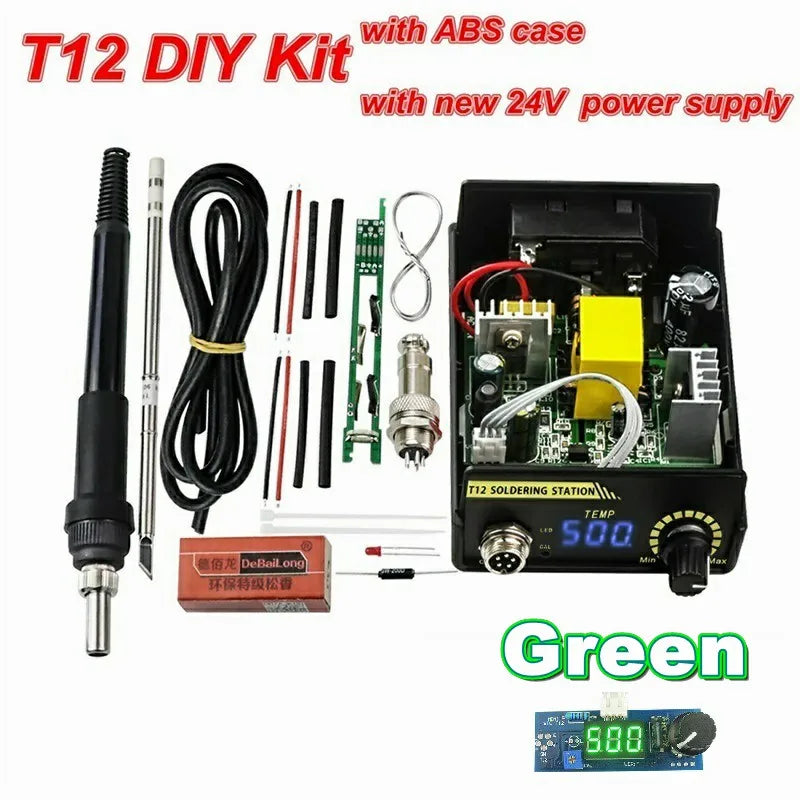 Electric Unit Digital Soldering Iron Station Temperature Controller Kits for HAKKO T12 Handle DIY kits LED vibration switch