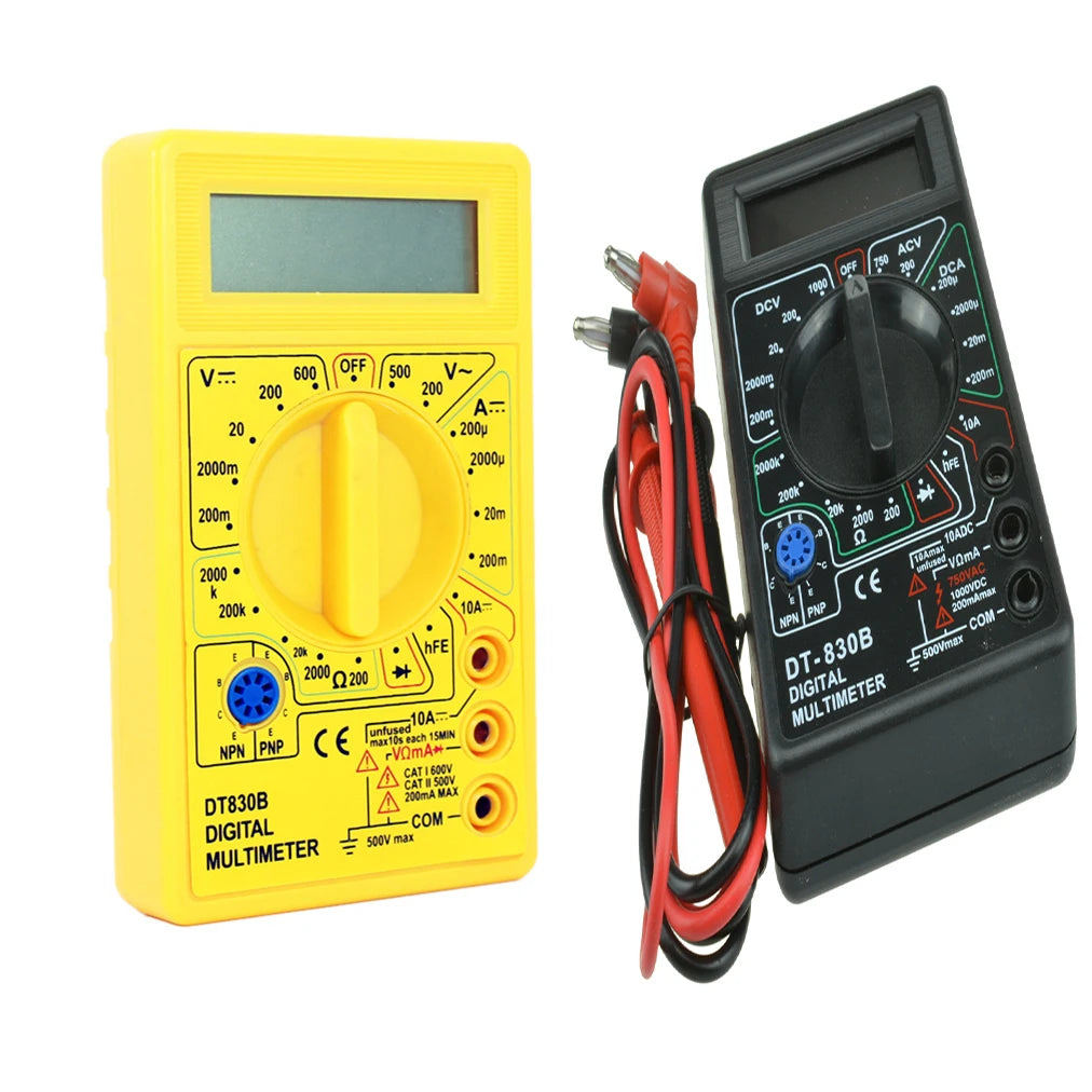 Multímetro Digital DT-830B AC/DC - Amperímetro, Ohmetro, Voltímetro (750V/1000V) + Puntas Prueba