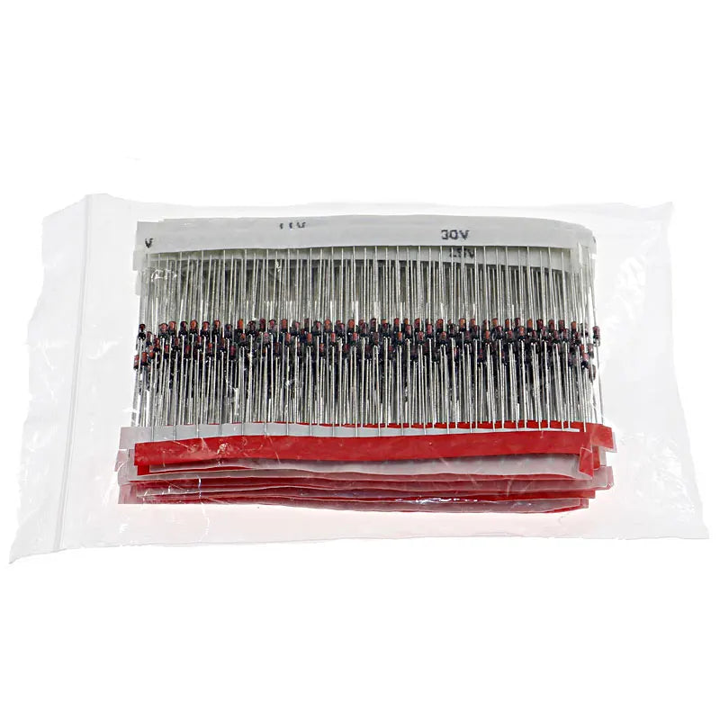 Kit Surtido Diodos Zener (0.5W / 1/2W, 2V-39V, 30 Valores x 20 Unidades) - Pack 600 Piezas