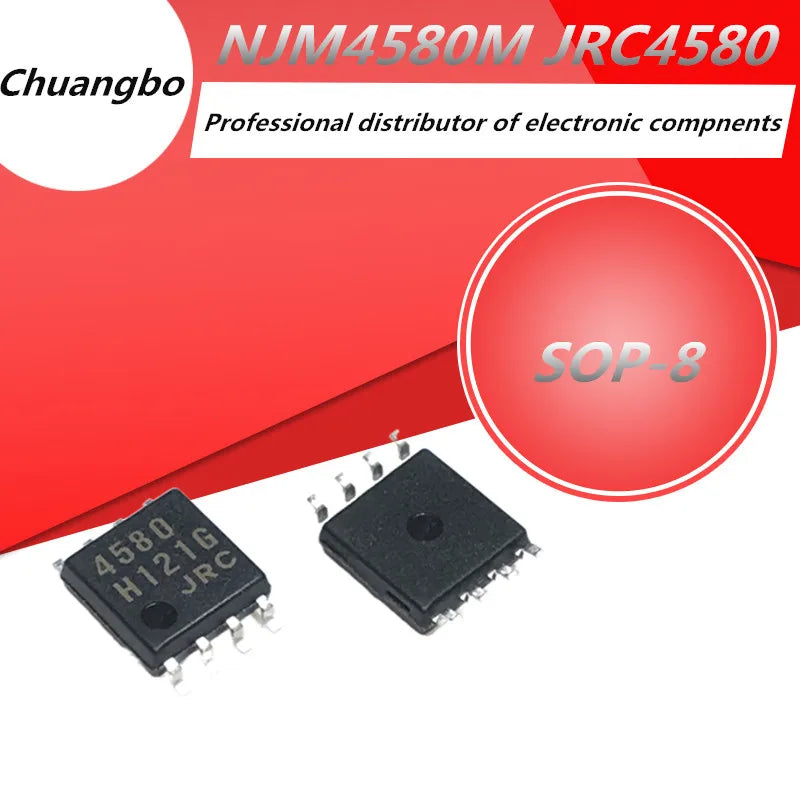 Lote 10 Pcs Amplificador Operacional Dual NJM4580M (4580 / JRC4580) DMP-8