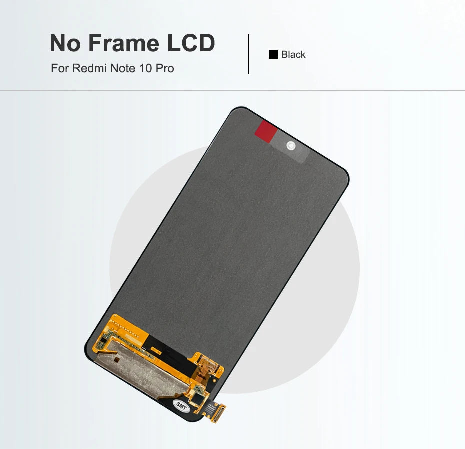 6.67" AMOLED for Xiaomi Redmi Note 10 Pro LCD Display Touch Screen For Redmi Note10Pro M2101K6G LCD Display Replace, with Frame